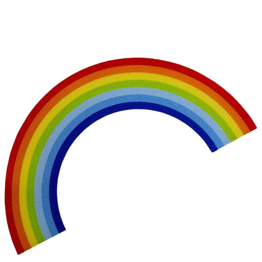 Colorful rainbow-shaped pride sticker for windscreen wiper