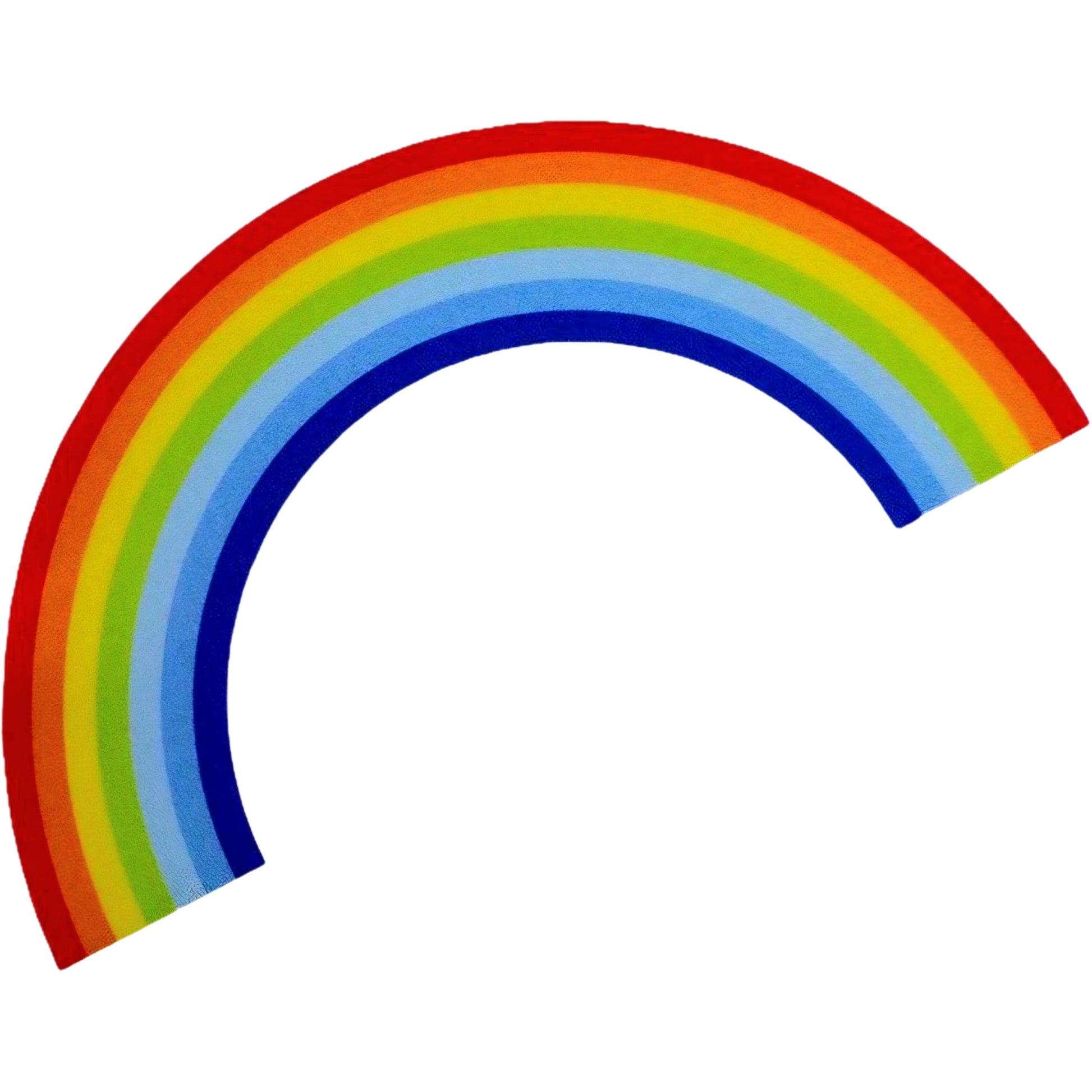 The Rear Windscreen Wiper Holographic Rainbow Pride Sticker features a wide, semi-circular arc with six vibrant bands—red, orange, yellow, green, blue, and purple—set against a white background for a bold statement.