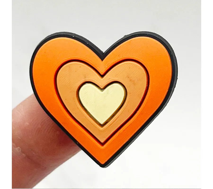 Orange heart jibbit jibbitz