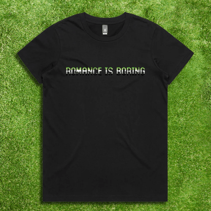 Romance Is Boring aromantic pride - Local hand printed t-shirt