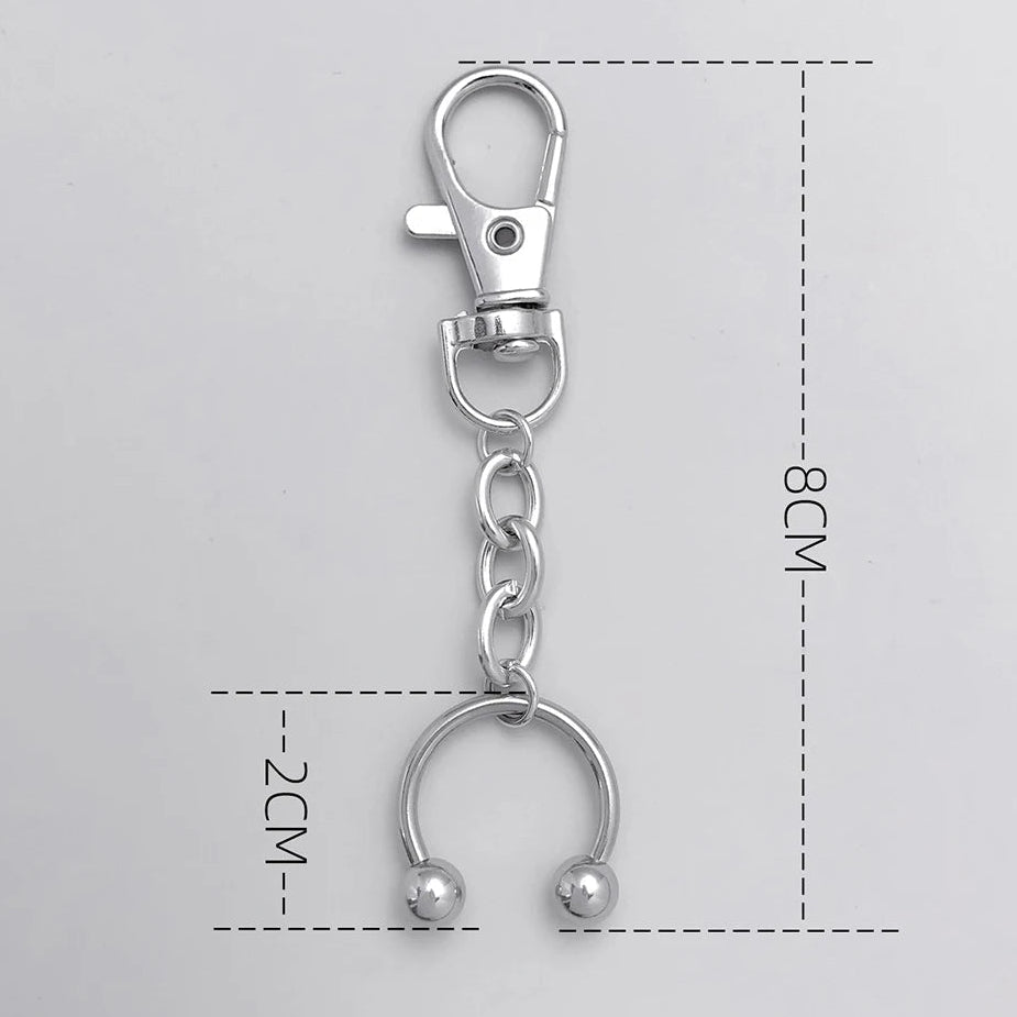 Septum Piercing replica clip-on keychain- goth, punk, emo, pierced