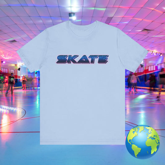 SKATE neon disco logo unisex t-shirt - an original design Baby Blue