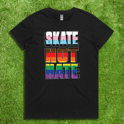 Skate Not Hate - Local hand printed t-shirt