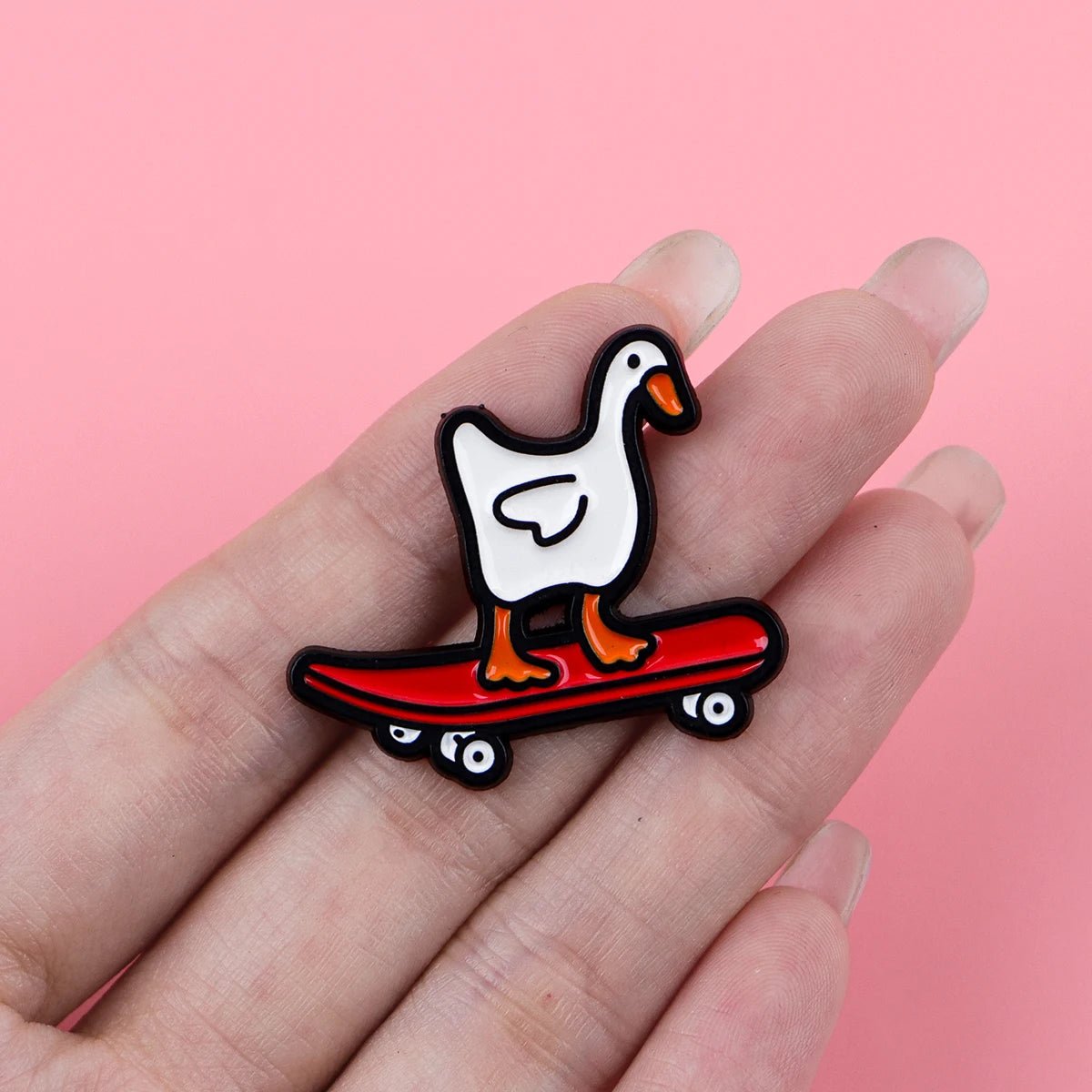 Skateboarding Duck - enamel pin