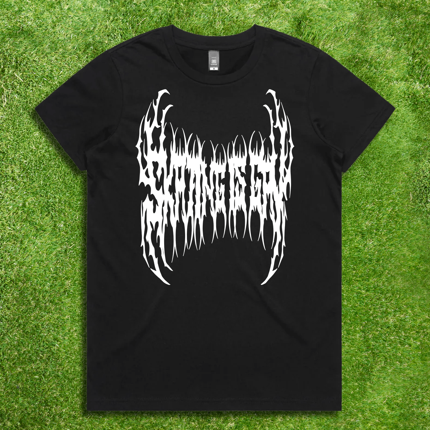 SKATING IS GAY but make it metal  - Local hand printed t-shirt