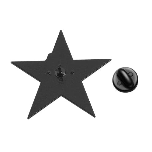Solidarity red star and black fist - enamel pin