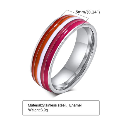 Stainless Steel Pride Flag Ring - Gay SkateStainless Steel Pride Flag Ringskate accessoriesGay SkateGay Skate200000369:1394#US Ring Size 06;200000783:200013902#PR - 046S