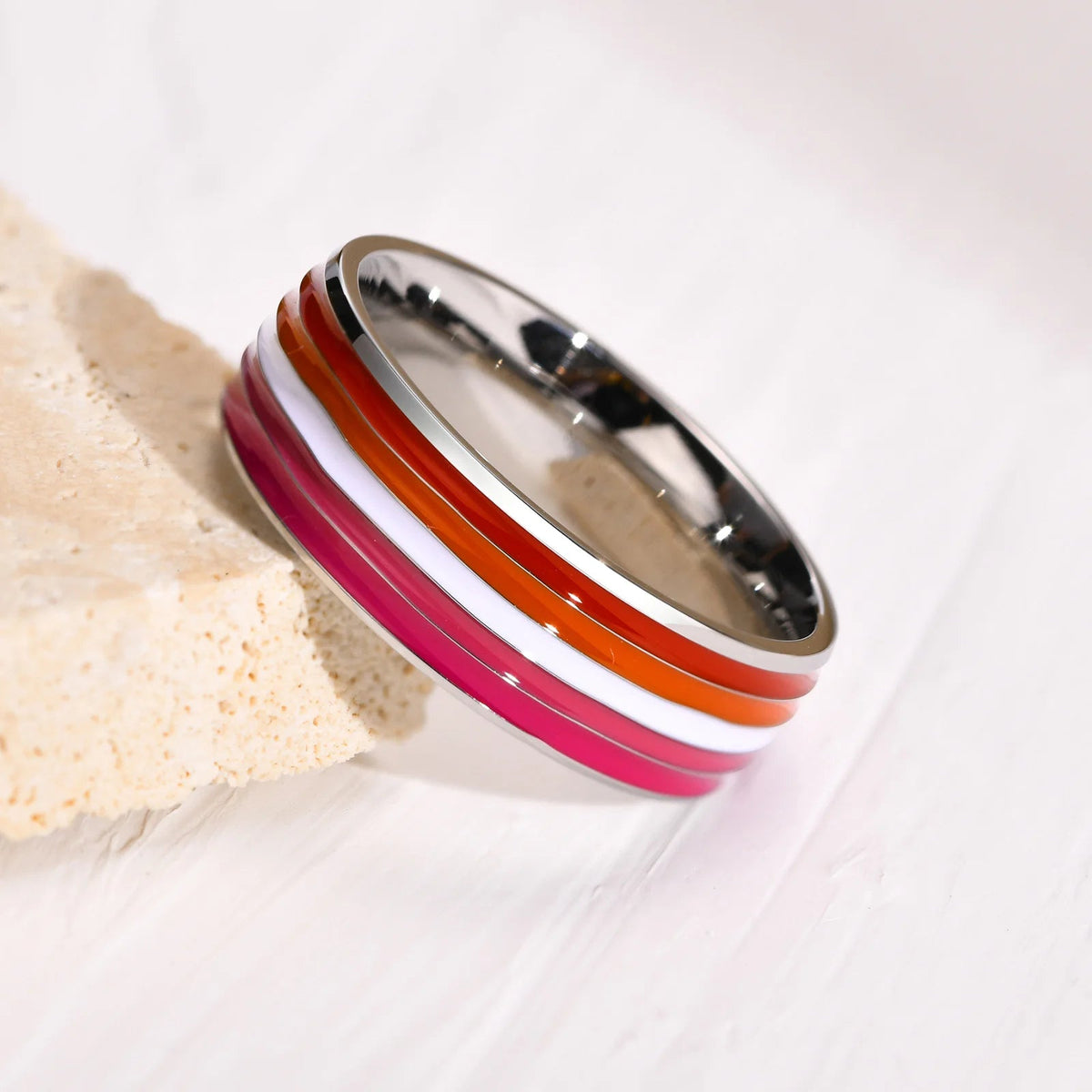 Ppride Ring Pride Flag Ring Stainless Steel - LGBTQ Rainbow Jewelry โ Gay Skate