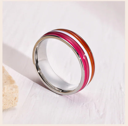 Stainless Steel Pride Flag Ring - Gay SkateStainless Steel Pride Flag Ringskate accessoriesGay SkateGay Skate200000369:1394#US Ring Size 06;200000783:200013902#PR - 046S