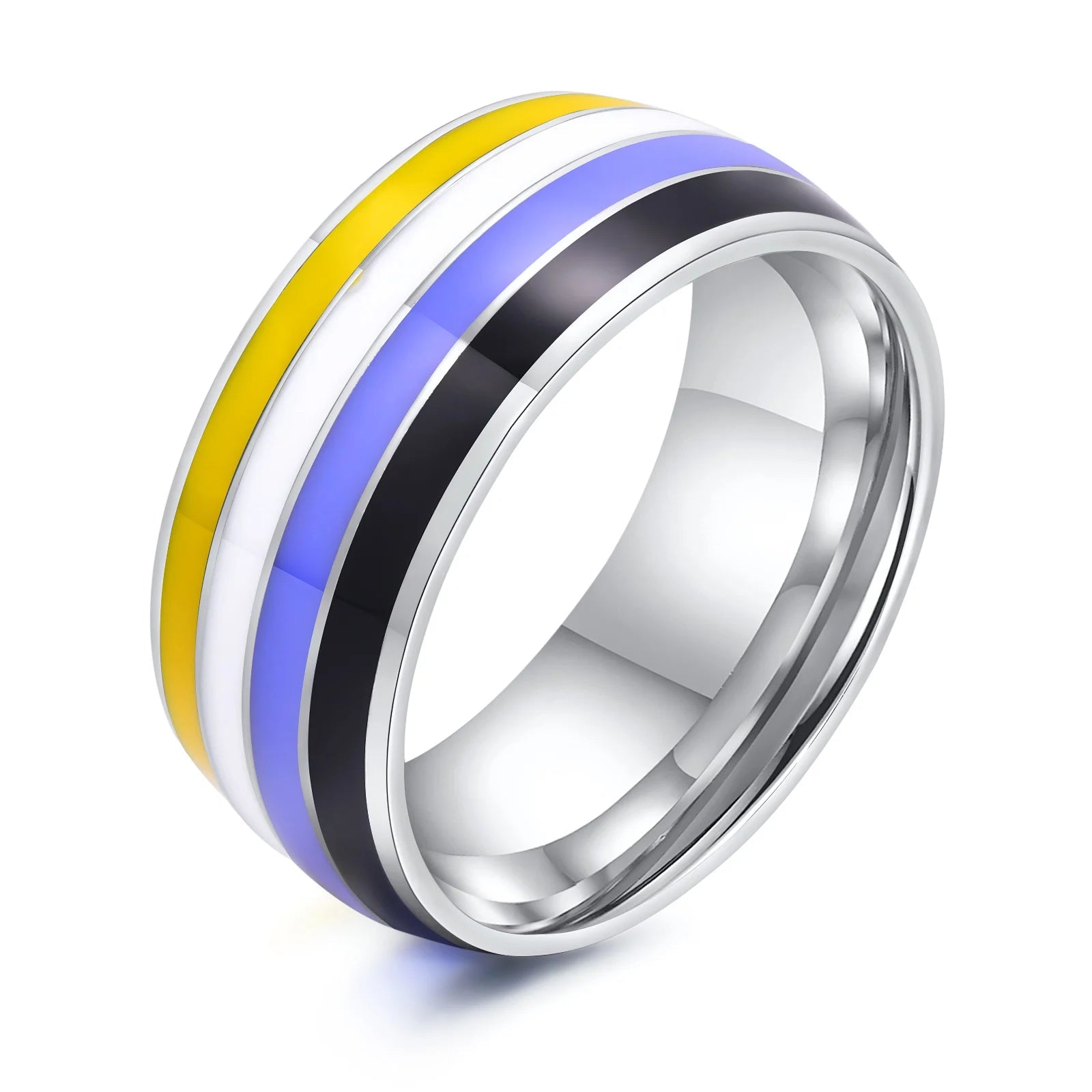 non-binary enby pride flag ring