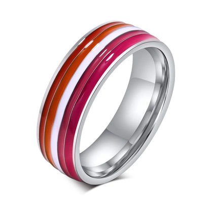 lesbian pride flag ring