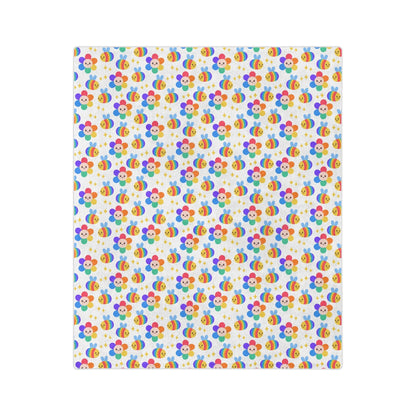 Subtle LGBTQ Pride Rainbow Bees and Flowers - Velveteen Microfiber Blanket - Gay SkateSubtle LGBTQ Pride Rainbow Bees and Flowers - Velveteen Microfiber BlanketHome DecorPrintifyGay Skate19028516634653344924