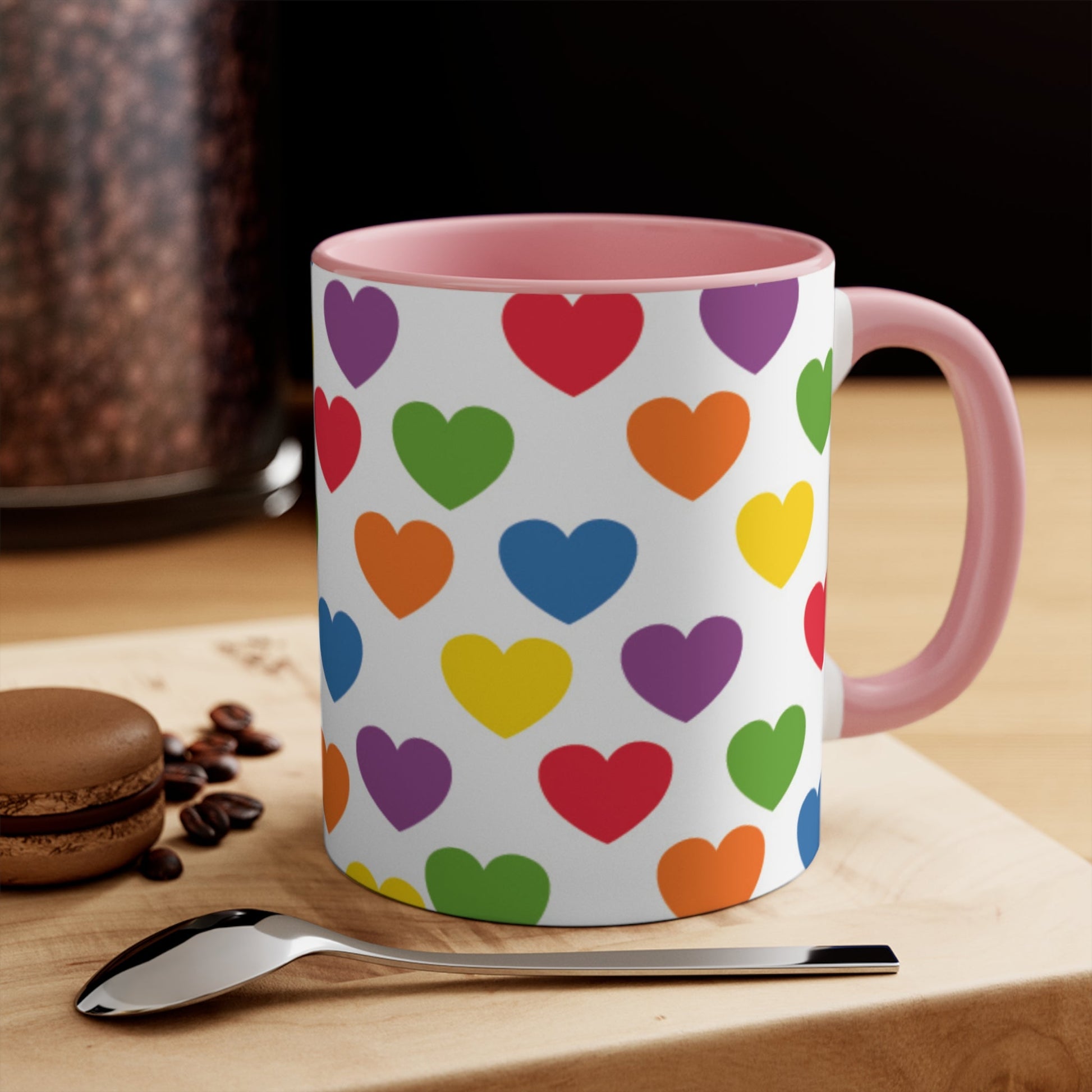 Subtle Rainbow pride love hearts colourful accent mug - Gay SkateSubtle Rainbow pride love hearts colourful accent mugMugPrintifyGay Skate27782281187939711911