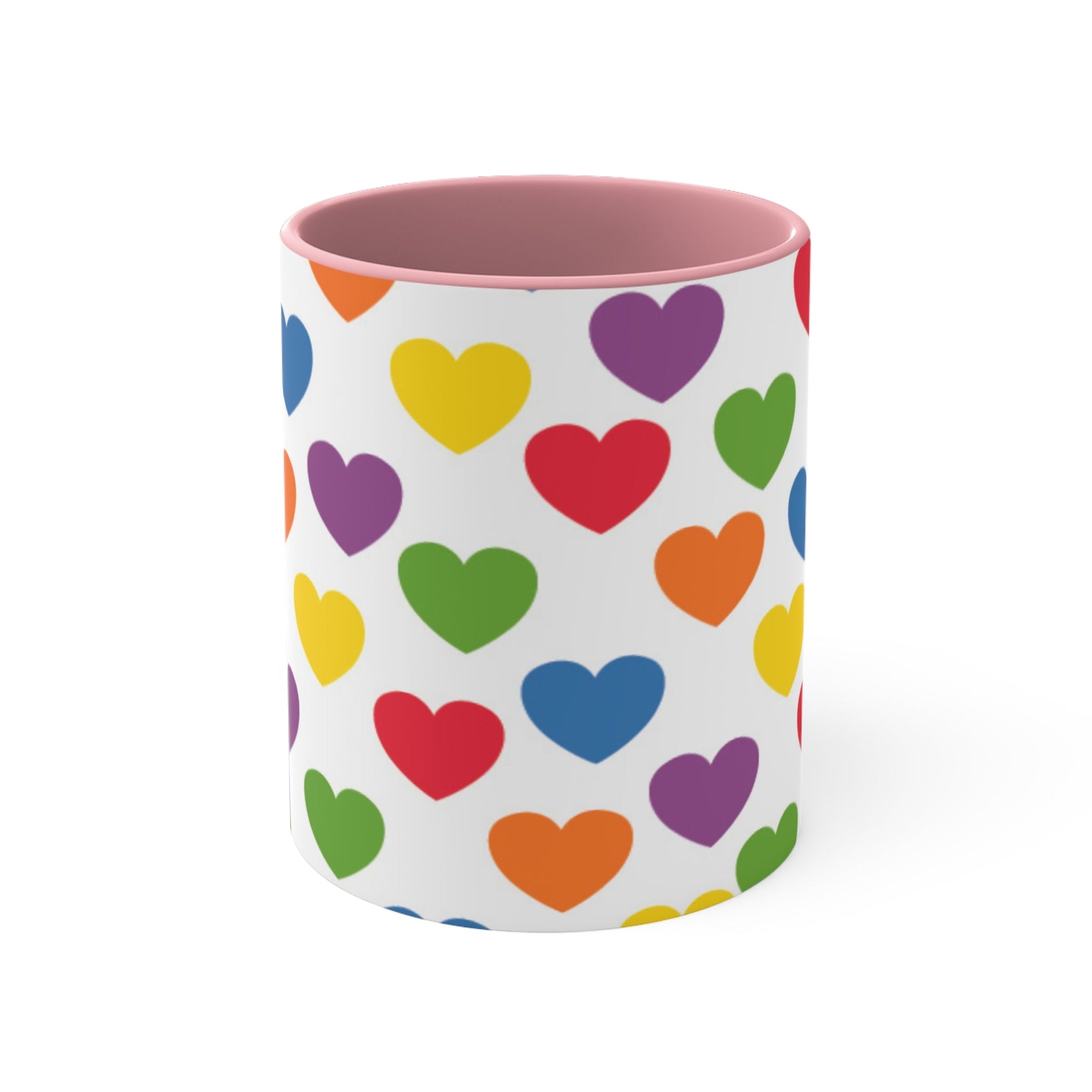 Subtle Rainbow pride love hearts colourful accent mug - Gay SkateSubtle Rainbow pride love hearts colourful accent mugMugPrintifyGay Skate27782281187939711911