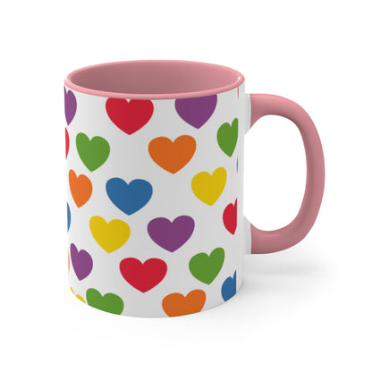 Subtle Rainbow pride love hearts colourful accent mug - Gay SkateSubtle Rainbow pride love hearts colourful accent mugMugPrintifyGay Skate27782281187939711911