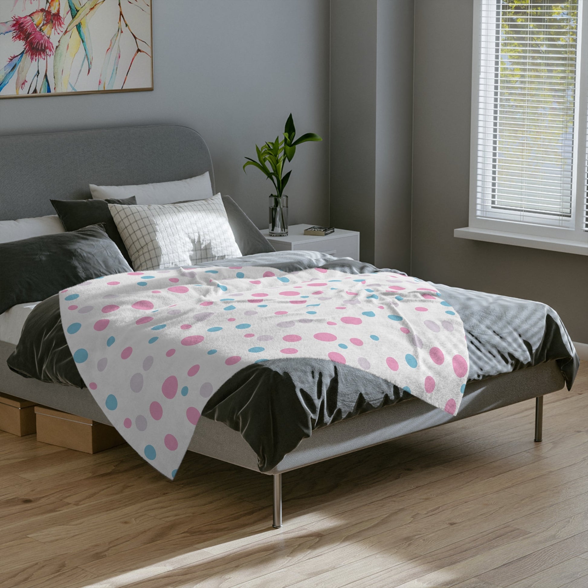 Subtle Trans Pride Flag - Polka Dot Velveteen Microfiber Blanket - Gay SkateSubtle Trans Pride Flag - Polka Dot Velveteen Microfiber BlanketHome DecorPrintifyGay Skate21050446653293230441