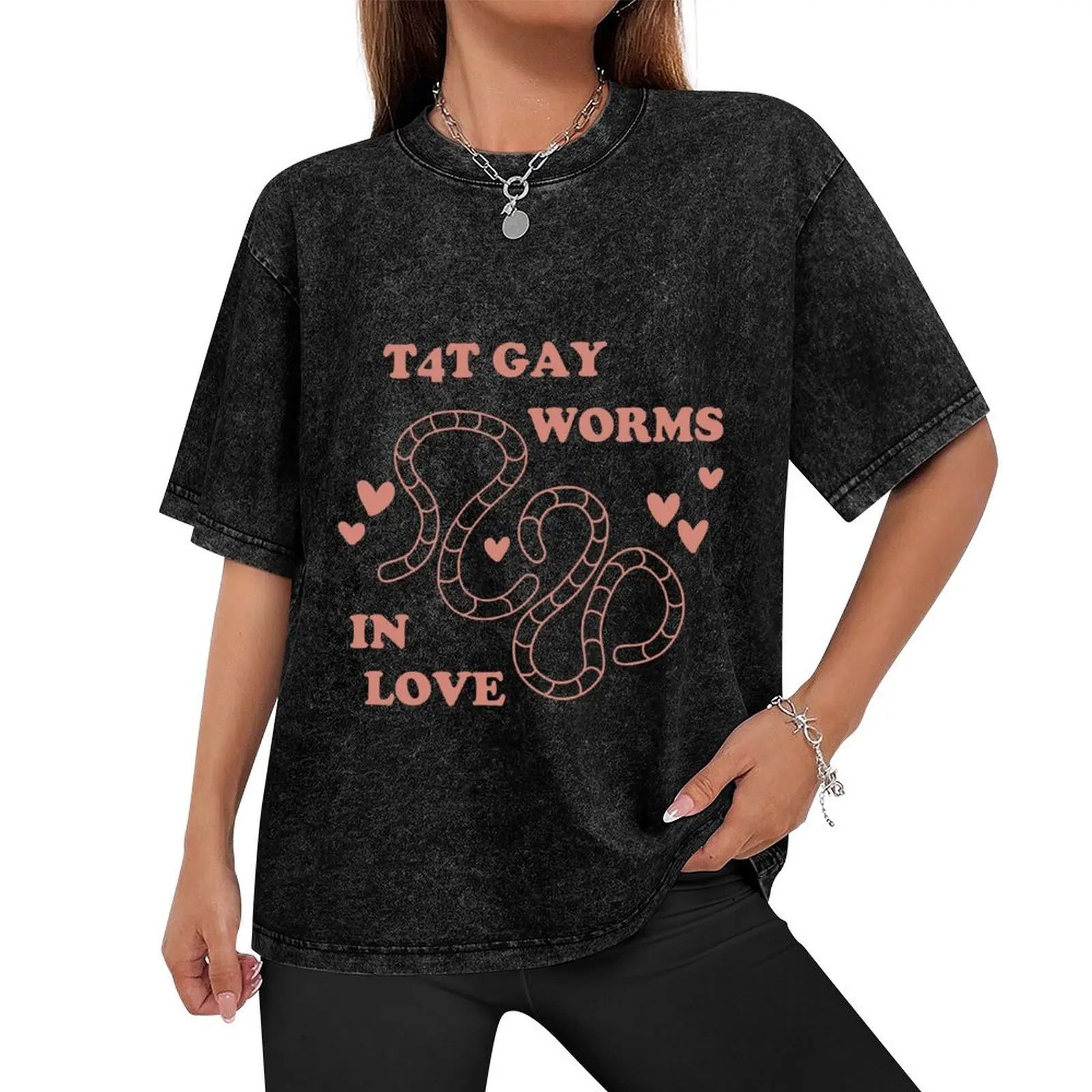 T4T GAY WORMS IN LOVE oversized distressed t-shirt - Gay SkateT4T GAY WORMS IN LOVE oversized distressed t-shirtskate accessoriesGay SkateGay Skate14:193#Black;5:100014065