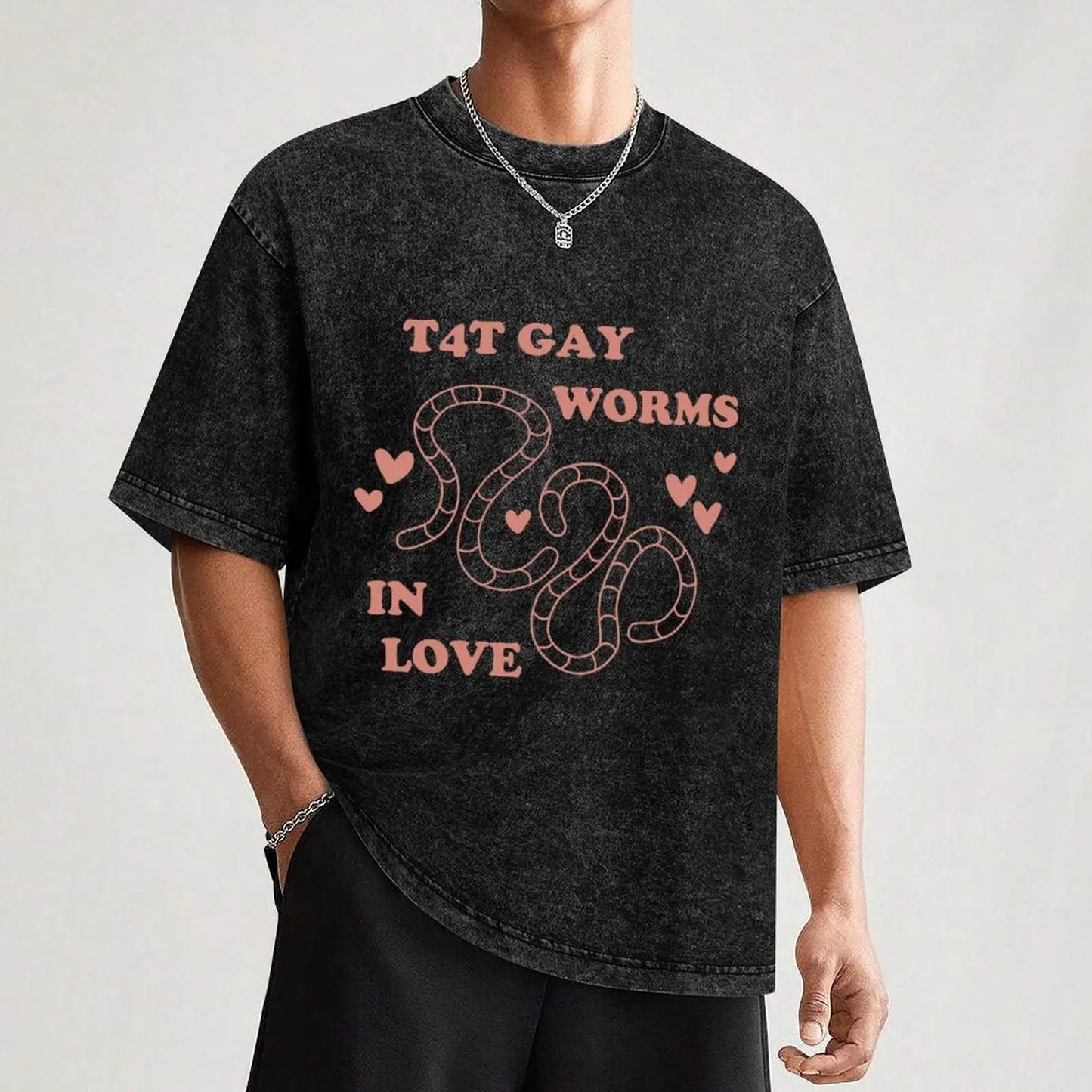 T4T GAY WORMS IN LOVE oversized distressed t-shirt - Gay SkateT4T GAY WORMS IN LOVE oversized distressed t-shirtskate accessoriesGay SkateGay Skate14:193#Black;5:100014065