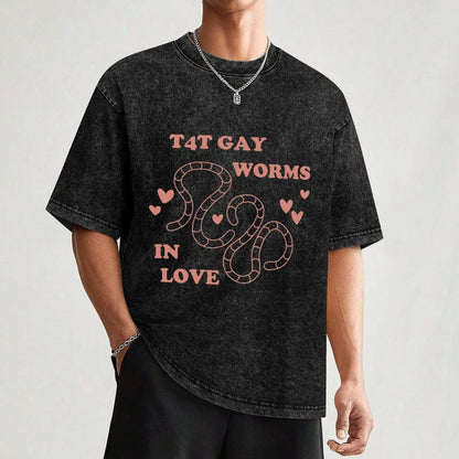 T4T GAY WORMS IN LOVE oversized distressed t-shirt - Gay SkateT4T GAY WORMS IN LOVE oversized distressed t-shirtskate accessoriesGay SkateGay Skate14:193#Black;5:100014065