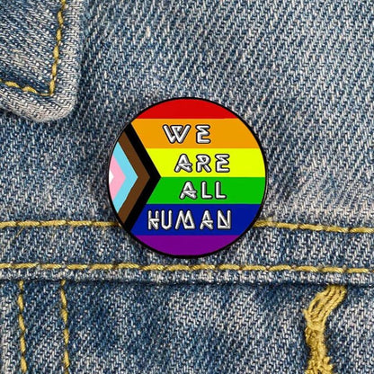 The Future Is Inclusive Pin in a range of pride flags