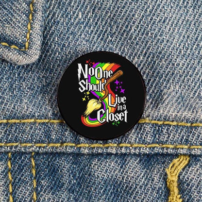 The Future Is Inclusive Pin in a range of pride flags