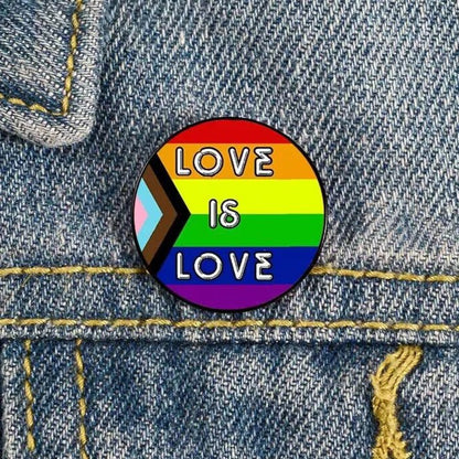 The Future Is Inclusive Pin in a range of pride flags