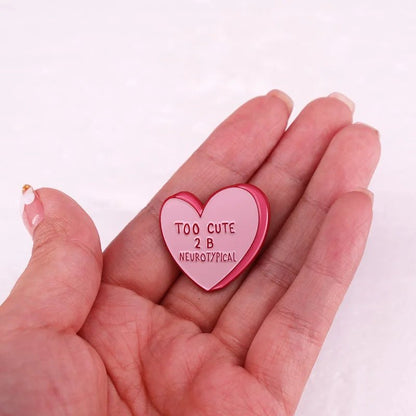 Too Cute To Be Neurotypical pink heart Enamel Pin - Gay SkateToo Cute To Be Neurotypical pink heart Enamel Pinskate accessoriesGay SkateGay Skate200007763:201336100