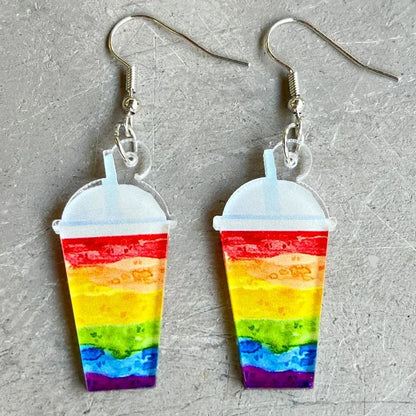 Trans pride and Rainbow pride dangly earrings