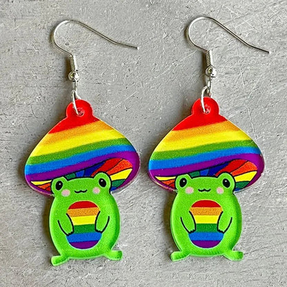 Trans pride and Rainbow pride dangly earrings