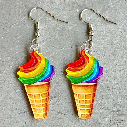 Trans pride and Rainbow pride dangly earrings