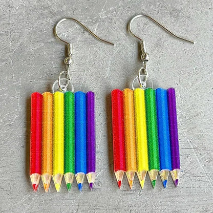 Trans pride and Rainbow pride dangly earrings