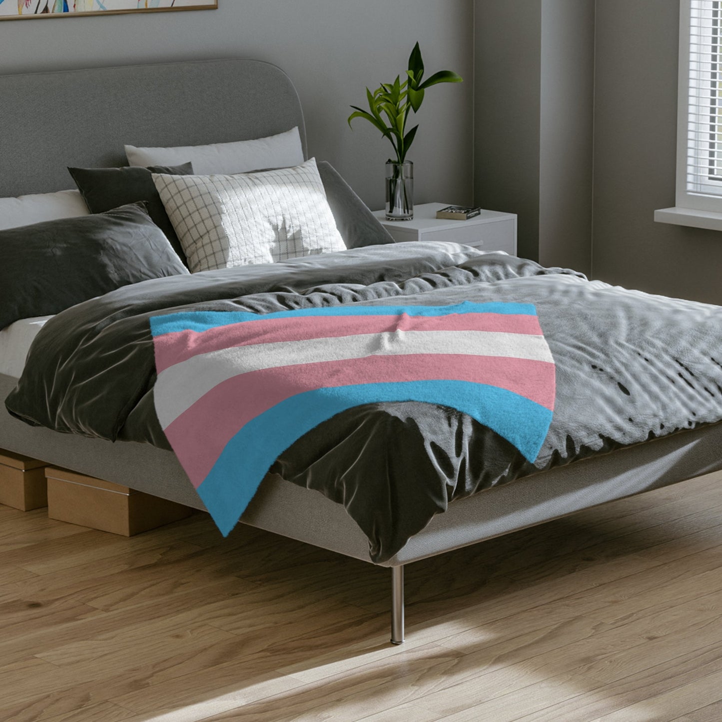 Trans Pride Flag - Polka Dot Velveteen Microfiber Blanket - Gay SkateTrans Pride Flag - Polka Dot Velveteen Microfiber BlanketHome DecorPrintifyGay Skate62106257725953311119