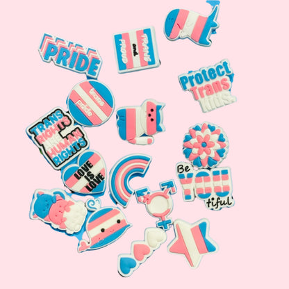 Trans pride crocs shoe decorations