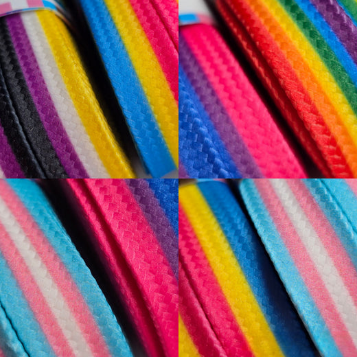 Waxed Skate Laces - Trans, Rainbow, Non-Binary, Pansexual, Bisexual & Lesbian pride flags