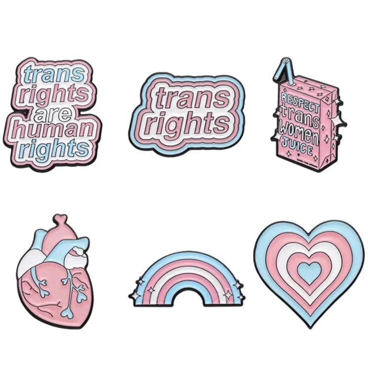 Trans Pin Set Trans Rights and Trans Pride Enamel Pins - Transgender Pride Badges ...