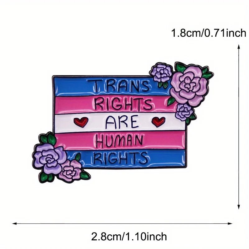 TRANS RIGHTS ARE HUMAN RIGHTS enamel badge