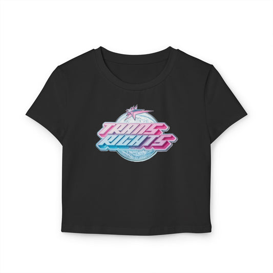 TRANS RIGHTS glass logo baby tee - transgender pride tshirt Black