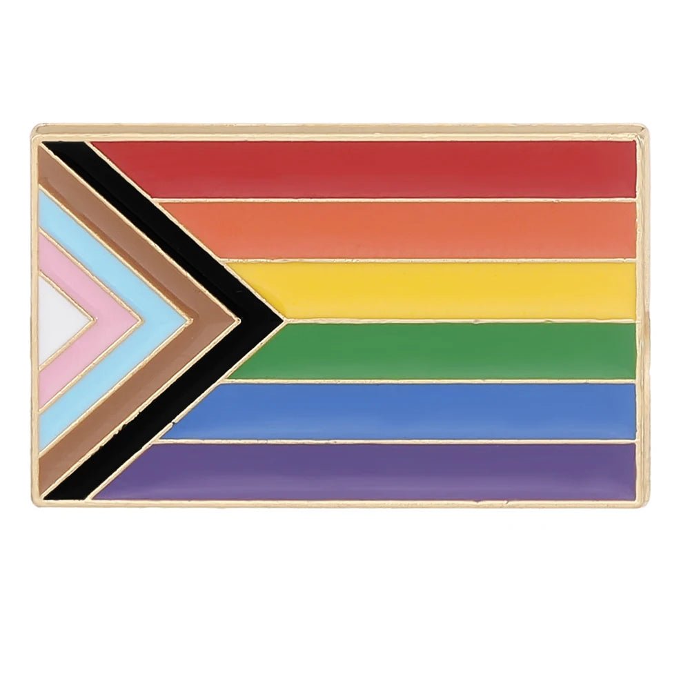Inclusive rainbow pride flag badge 