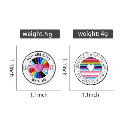 You Are Safe With Me -  Enamel Rainbow Pride Ally Pins