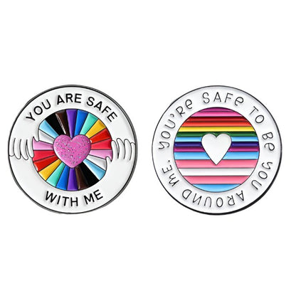 You Are Safe With Me -  Enamel Rainbow Pride Ally Pins